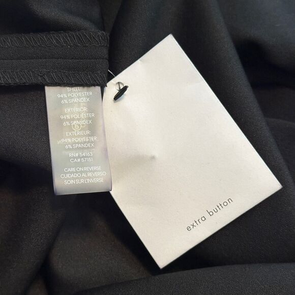 Calvin Klein Little Black Sheath Dress | NWT Size 2 | Bell Sleeve Pearl Detail - Picture 10 of 13